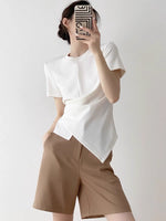 Load image into Gallery viewer, Gathered Asymmetric Top in White