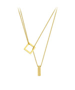 Load image into Gallery viewer, Double Chain Square Pendant Necklace