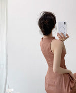 Load image into Gallery viewer, Textured Gathered Sheath Dress in Crimson