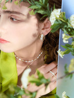 Load image into Gallery viewer, Trio Diamante Hoop Earrings