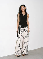 Load image into Gallery viewer, Printed Wide Leg Pants in Cream