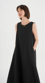 Load image into Gallery viewer, Button Back Tank Pocket Maxi Dress in Black