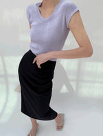 Load image into Gallery viewer, Ribbed Cap Sleeve Knit Top in Purple