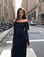 Load image into Gallery viewer, Off Shoulder Gather Twist Top in Grey