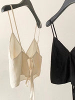 Load image into Gallery viewer, Korean Tie Back Camisole in Black