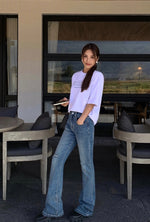 Load image into Gallery viewer, High Rise Flare Leg Stretch Jeans in Blue