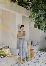 Load image into Gallery viewer, Tulle Ribbon Tie Midi Dress in Grey