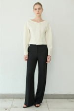 Load image into Gallery viewer, Korean Tilda Tailored Stretch Trousers in Black