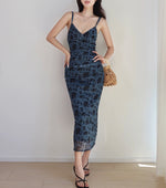 Load image into Gallery viewer, Yale Floral Midi Dress in Blue