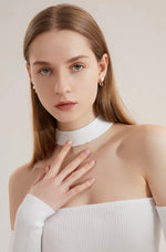 Load image into Gallery viewer, Pearl Diamante Loop Earrings