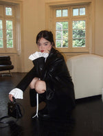 Load image into Gallery viewer, Pleated Trumpet Sleeve Blouse in White