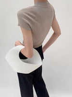 Load image into Gallery viewer, Light Knit High Neck Ribbed Top in Latte