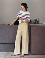 Load image into Gallery viewer, Korean Light Knit Striped Top in White/Black