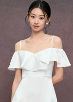 Load image into Gallery viewer, Ruffle Cami Maxi Gown in White