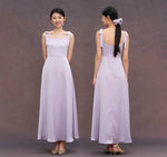 Load image into Gallery viewer, Long Bow Pocket Maxi Gown in Purple