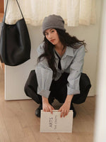 Load image into Gallery viewer, Oversized Checked Shirt in Blue