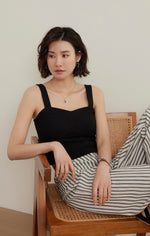 Load image into Gallery viewer, Sweetheart Bustier Top in Black