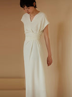 Load image into Gallery viewer, 2-Way Textured Tie Dress in White