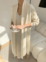 Load image into Gallery viewer, Light Knit Tie Maxi Cardigan in Cream