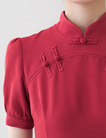 Load image into Gallery viewer, Valentina A-line Cheongsam Dress in Red