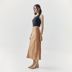 Load image into Gallery viewer, Fern Suede Midi Skirt in Brown