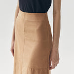 Load image into Gallery viewer, Fern Suede Midi Skirt in Brown