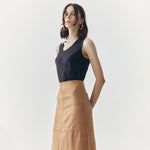 Load image into Gallery viewer, Fern Suede Midi Skirt in Brown