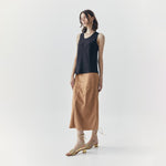Load image into Gallery viewer, Fern Suede Midi Skirt in Brown