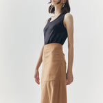 Load image into Gallery viewer, Fern Suede Midi Skirt in Brown