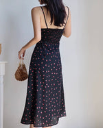 Load image into Gallery viewer, Boysenberry Printed Midi Dress in Black