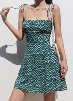 Load image into Gallery viewer, Mimi Floral Tie Strap Mini Dress in Green
