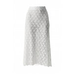 Load image into Gallery viewer, Floral See Thru Lace Skirt in White