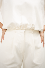 Load image into Gallery viewer, Linen Straight Cut Pants in White