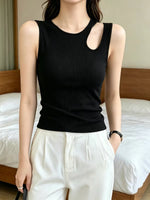 Load image into Gallery viewer, Padded Cutout Tank Top in Black