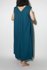 Load image into Gallery viewer, V Tent Dress in Teal Blue