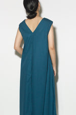 Load image into Gallery viewer, V Tent Dress in Teal Blue