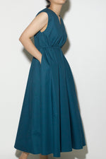 Load image into Gallery viewer, V Tent Dress in Teal Blue