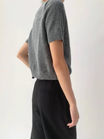 Load image into Gallery viewer, Woolly Knitted Top + Shawl Set in Grey