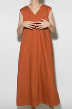 Load image into Gallery viewer, V Tent Dress in Terracotta
