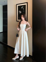 Load image into Gallery viewer, Padded Detachable Strap Bustier Dress in Cream