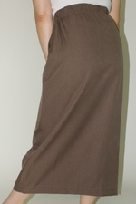 Load image into Gallery viewer, Japanese Twill Pocket Wrap Skirt in Brown