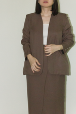Load image into Gallery viewer, Japanese Twill Tailored Blazer in Brown