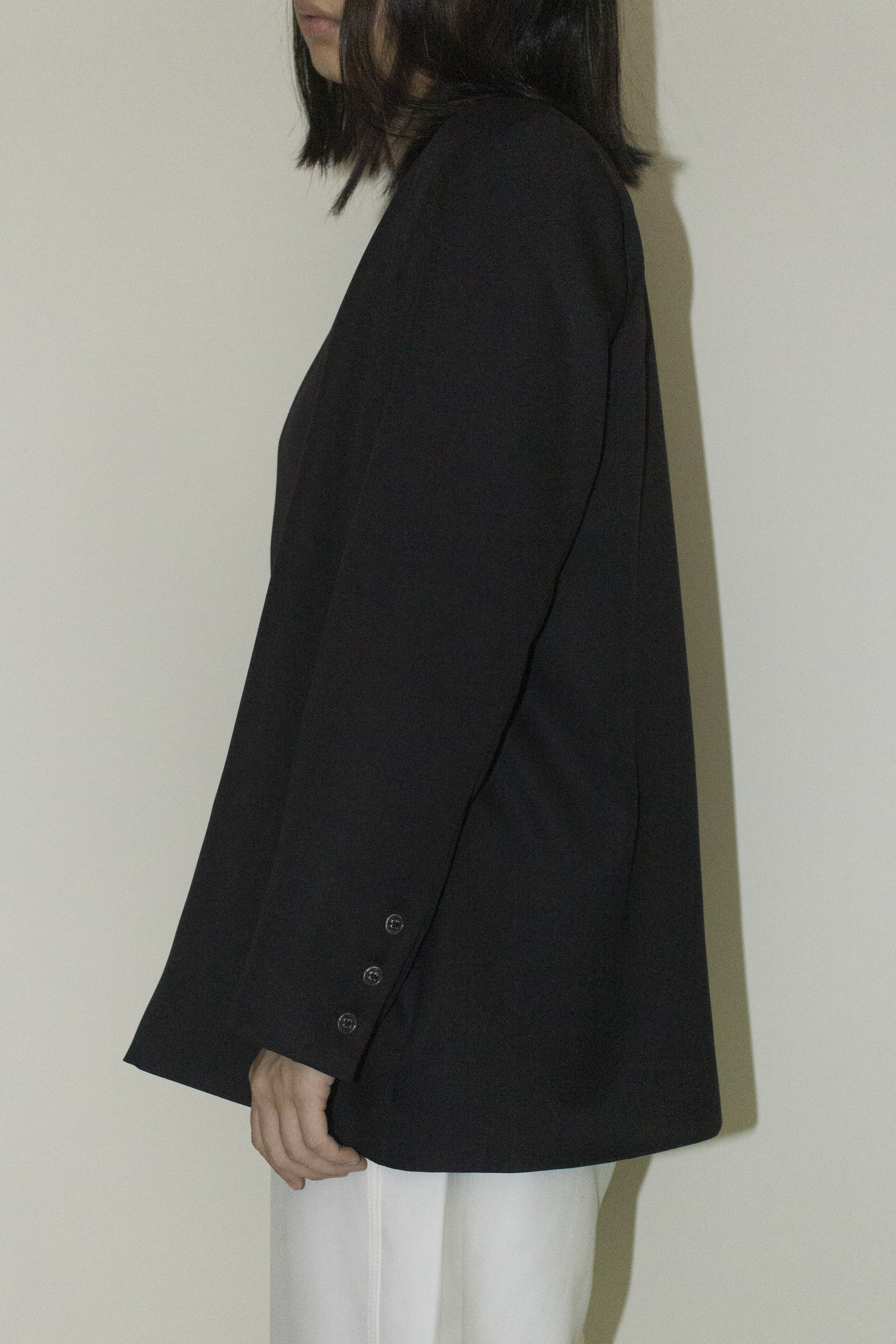 Japanese Twill Tailored Blazer in Black