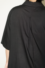 Load image into Gallery viewer, Tencel Cotton Button Collar Dress in Black