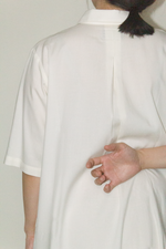 Load image into Gallery viewer, Tencel Cotton Button Collar Dress in White