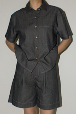 Load image into Gallery viewer, Cotton Denim Shirt in Black