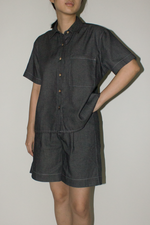 Load image into Gallery viewer, Cotton Denim Shirt in Black