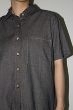 Load image into Gallery viewer, Cotton Denim Shirt in Black