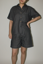Load image into Gallery viewer, Cotton Denim Shirt in Black