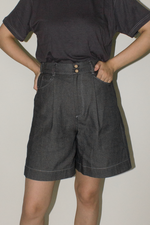 Load image into Gallery viewer, Cotton Denim Shorts in Black